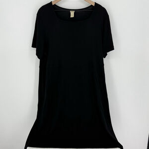 J Jill Black Knee Length Square Neck Dress Women’s Size 2X Stretchy